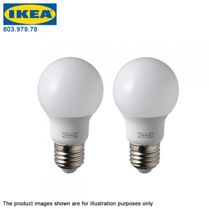 (2PCS) IKEA RYET LED bulb E27 600 lumen 5000 Kelvin 5.4W - globe opal white